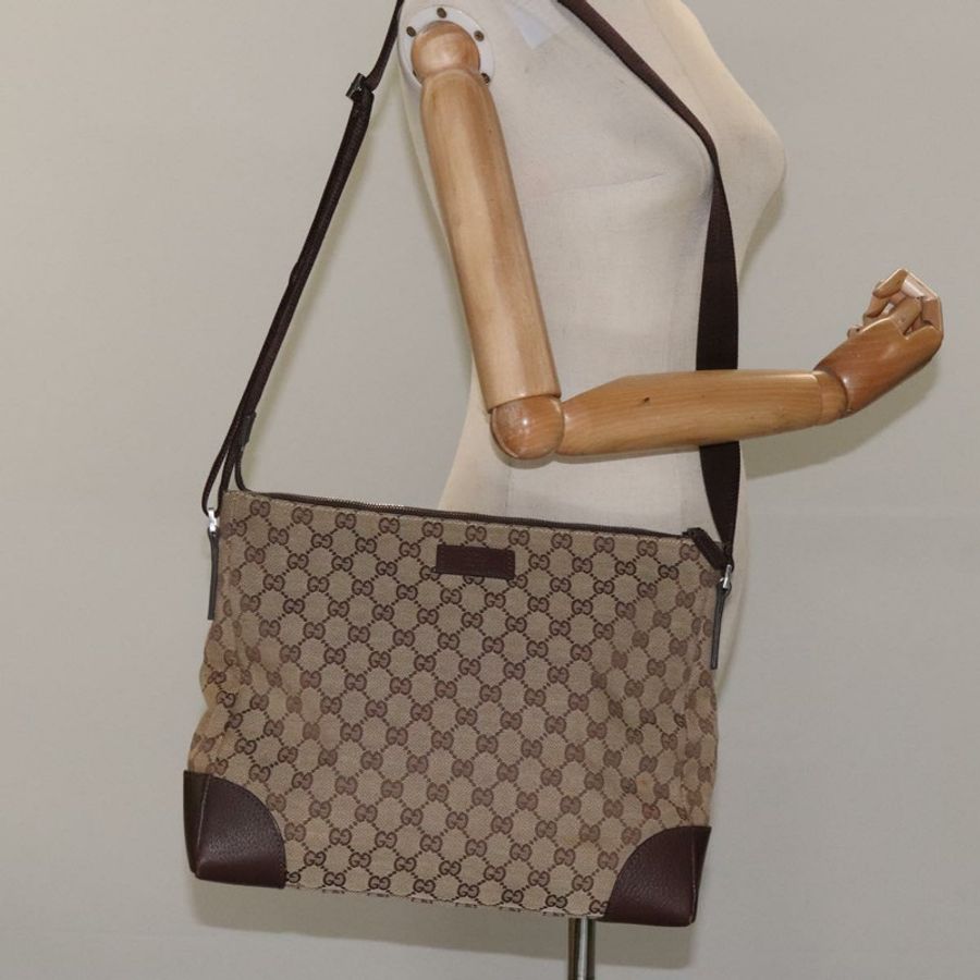 【日本直送】GUCCI GG帆布肩背包 米色 銀色 110054 正品 ep7544-21