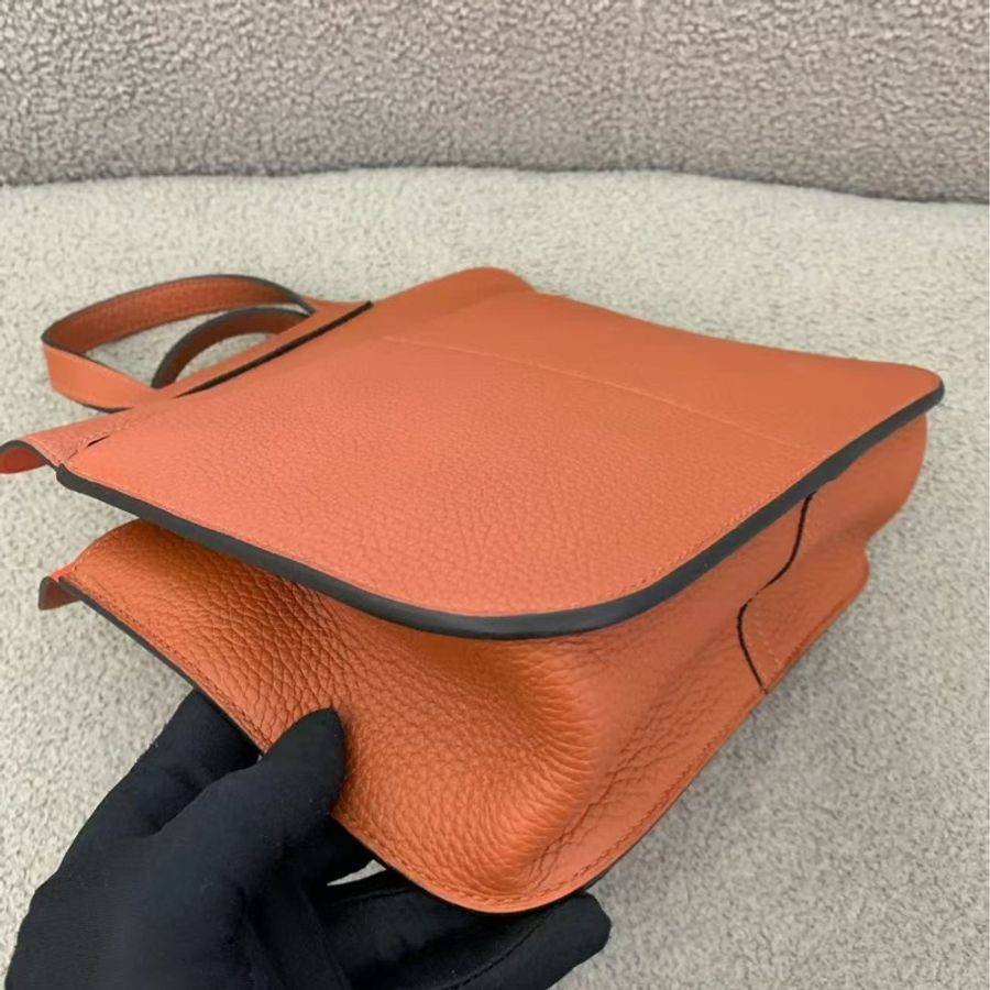 🌈Hermes🧡Halzan 25🧡古銅色拼橙色金扣🧡全套有單🌟99.5新🌟閑置🌟-5