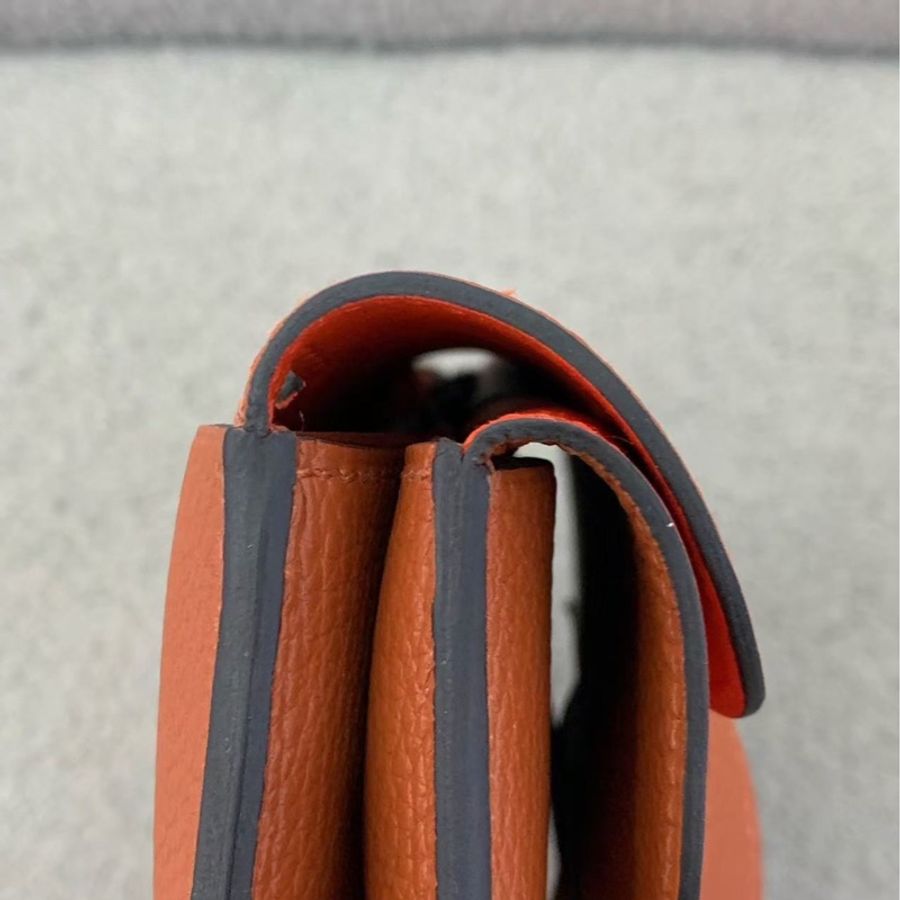 🌈Hermes🧡Halzan 25🧡古銅色拼橙色金扣🧡全套有單🌟99.5新🌟閑置🌟-6