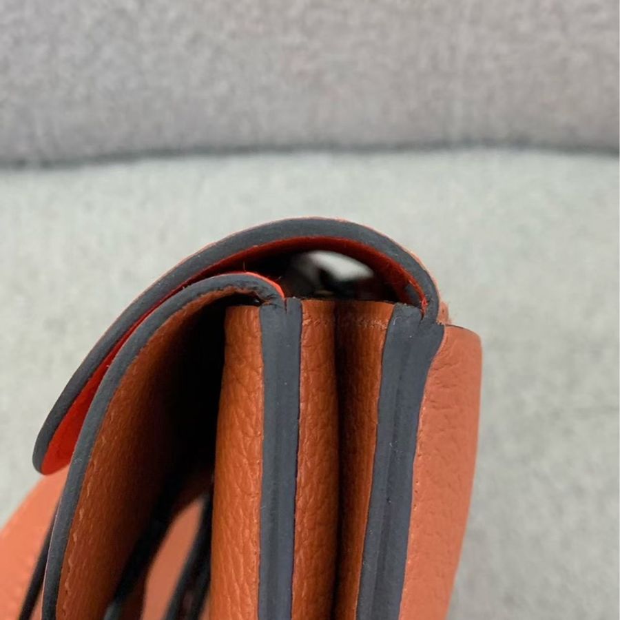 🌈Hermes🧡Halzan 25🧡古銅色拼橙色金扣🧡全套有單🌟99.5新🌟閑置🌟-7