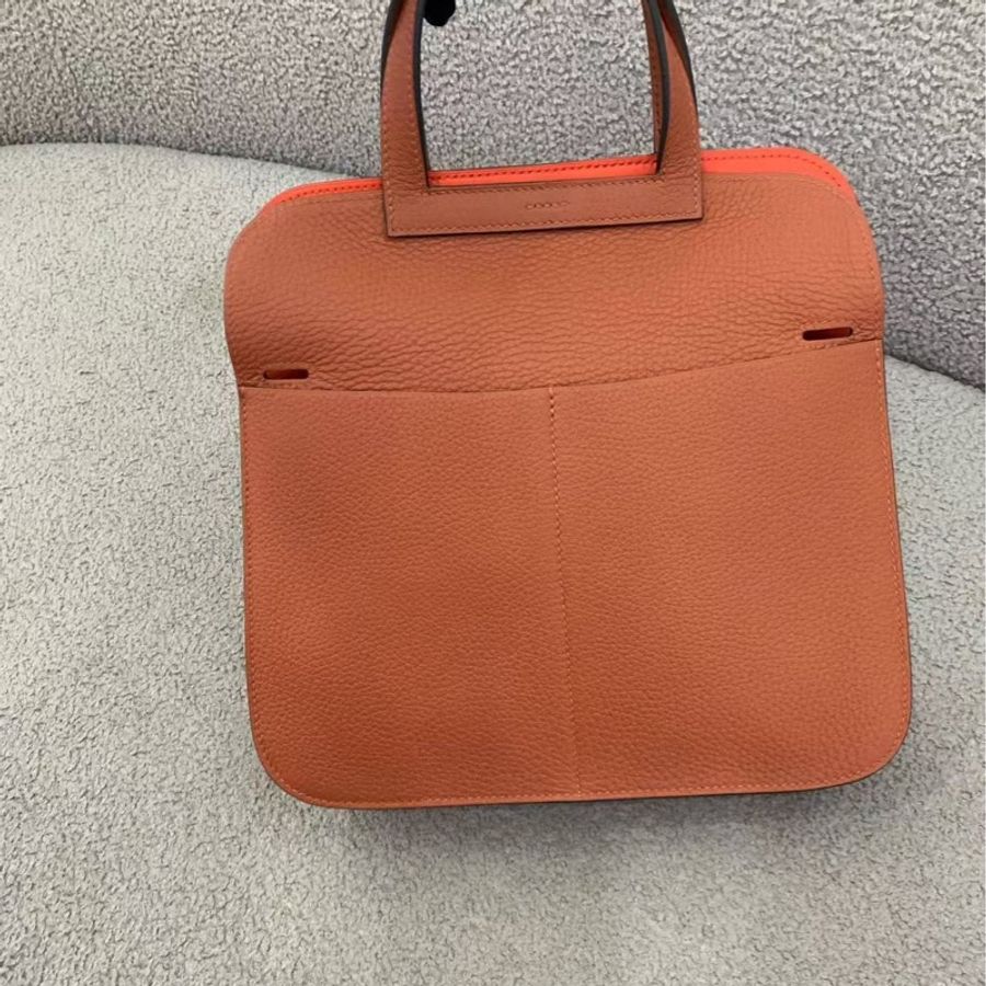 🌈Hermes🧡Halzan 25🧡古銅色拼橙色金扣🧡全套有單🌟99.5新🌟閑置🌟-9