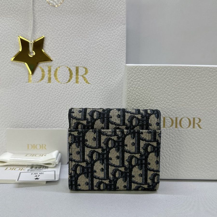 DIOR 老花馬鞍三折短夾-1