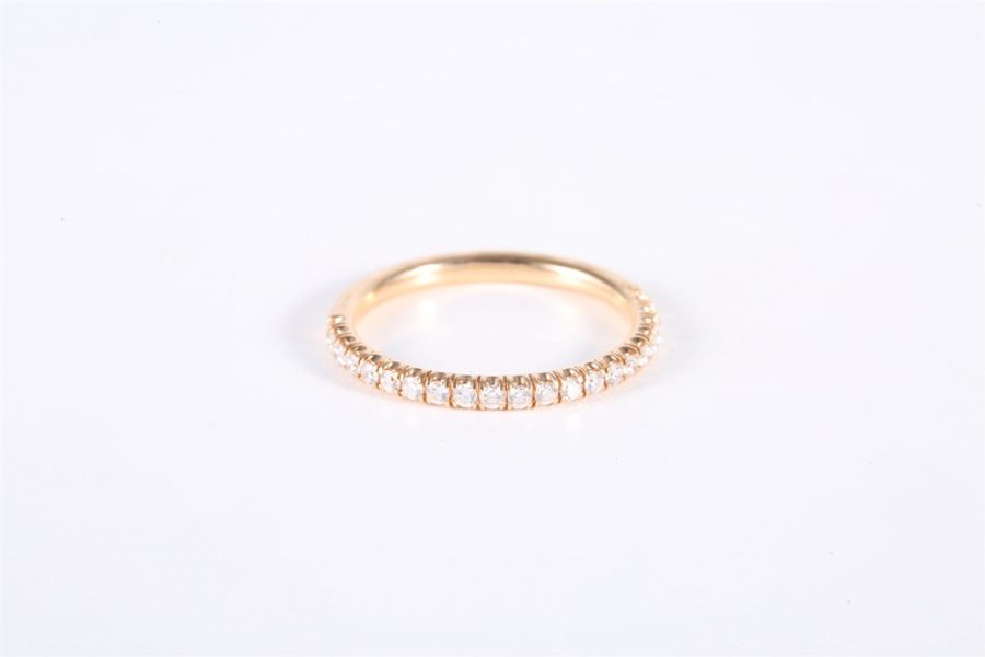 CARTIER(卡地亞) 18K玫瑰金 鑽石 玫瑰金 Etincelle de Cartier系列 半圈排鑽戒指 18K-3