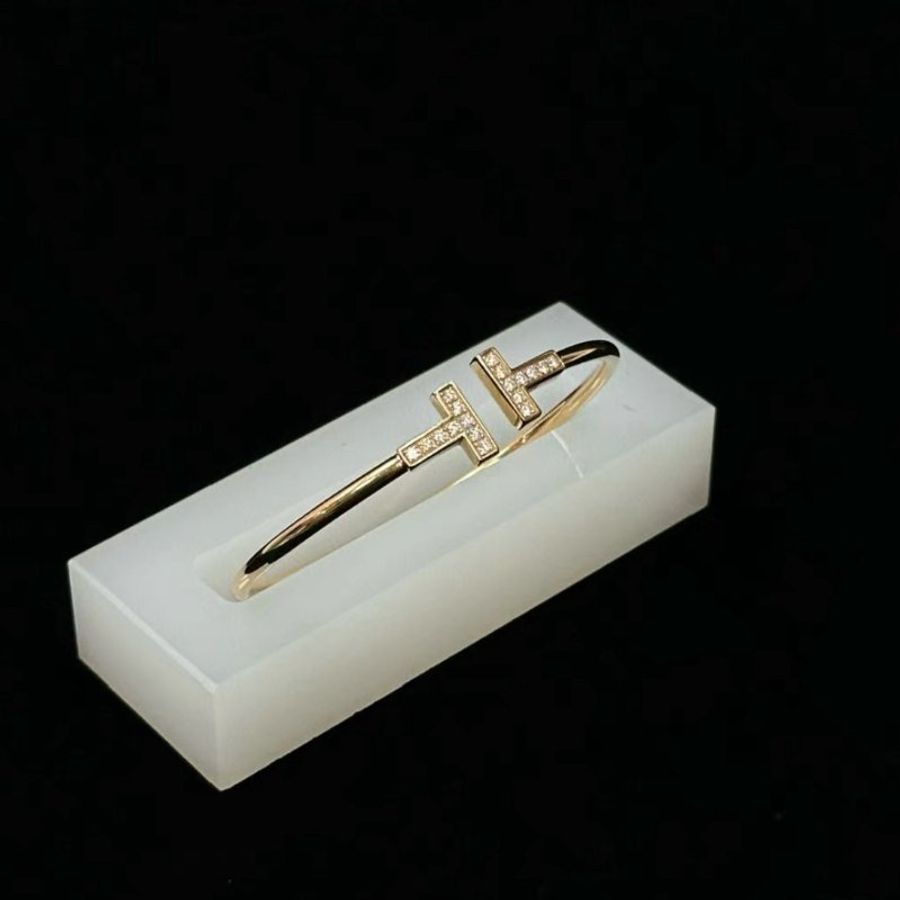 TIFFANY T系列雙T帶鑽手環14cm 99新配件:盒子-3