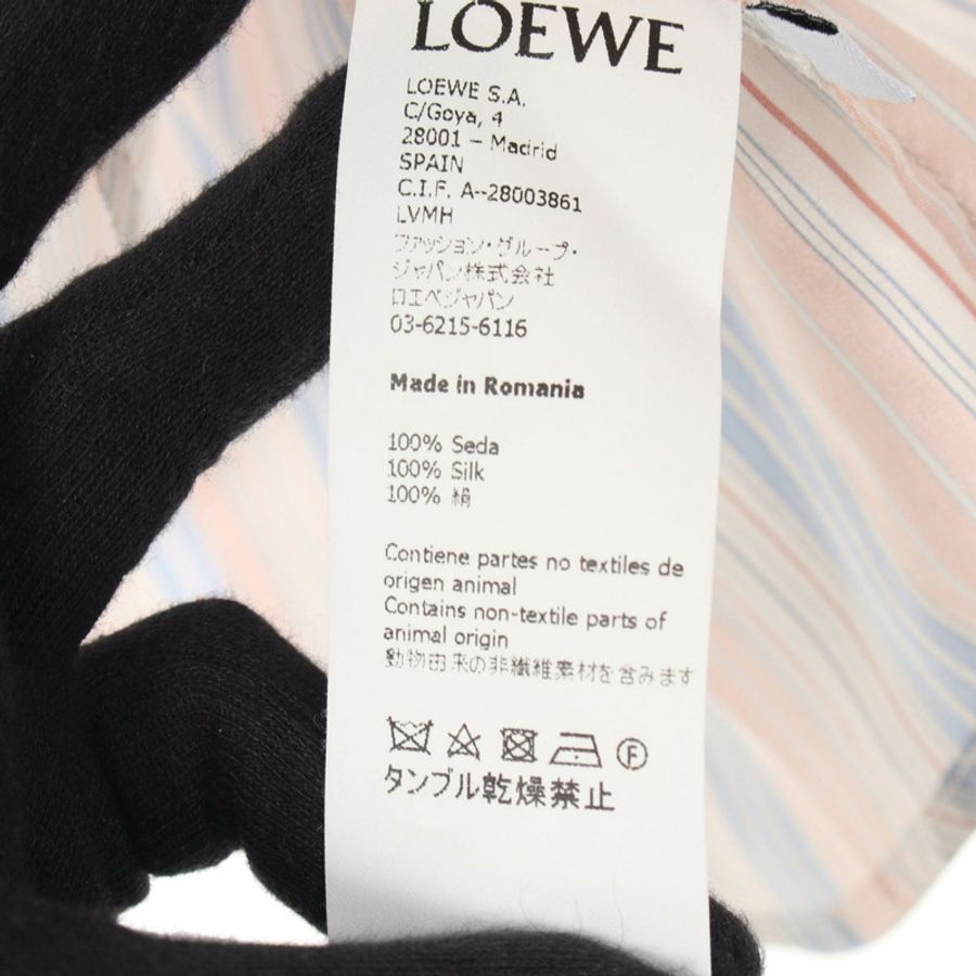LOEWE 條紋襯衫 S2299790PO 絲粉藍 34 碼 二手女裝-3