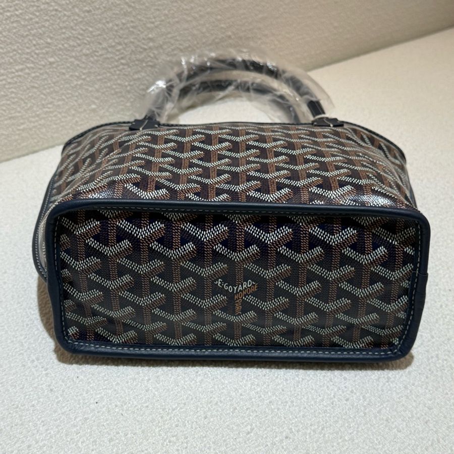 深藍色GOYARD Anjou Mini Tote全新深藍皮革迷你手提托特包-5
