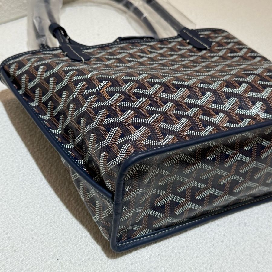 深藍色GOYARD Anjou Mini Tote全新深藍皮革迷你手提托特包-7