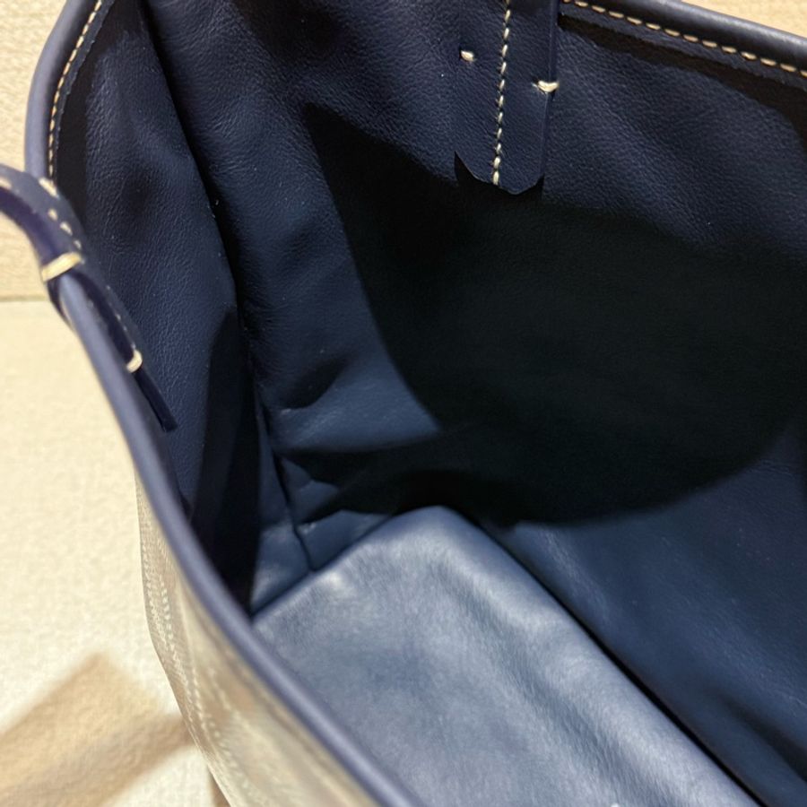 深藍色GOYARD Anjou Mini Tote全新深藍皮革迷你手提托特包-15