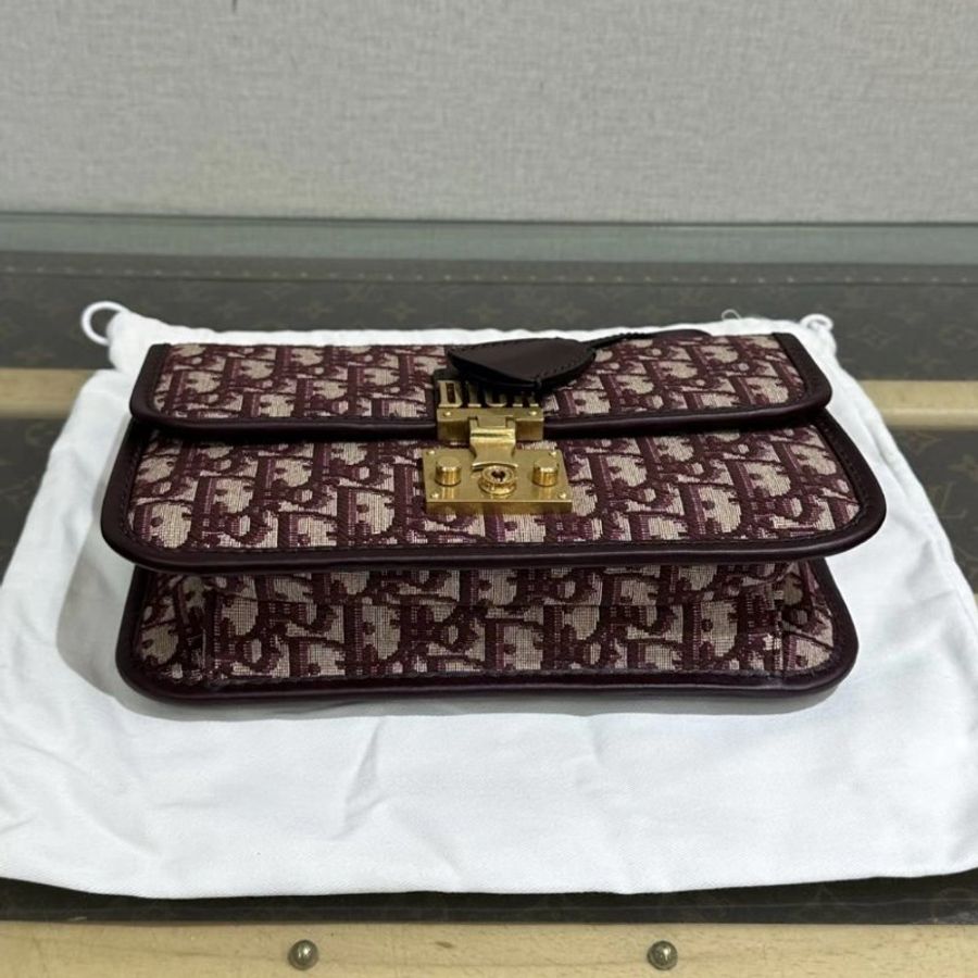 DIOR 紅色老花 addict 寬肩帶肩背斜背包24*16*4 98新配件盒子塵袋購證保卡-3