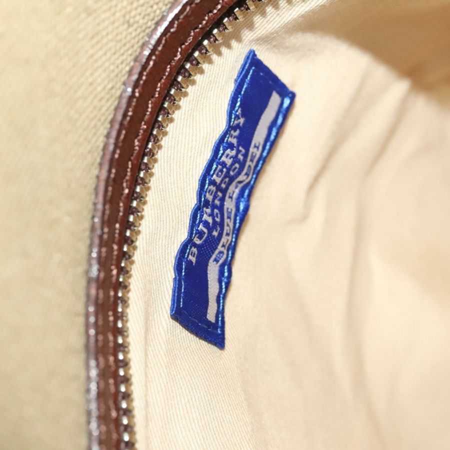 【日本直送】BURBERRY 藍標帆布手提包 米色 銀色 正品 bs27140-11