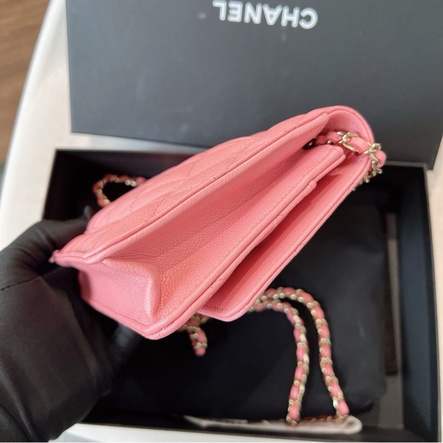 Chanel WOC 發財包 23K珊瑚粉 荔枝牛皮-3
