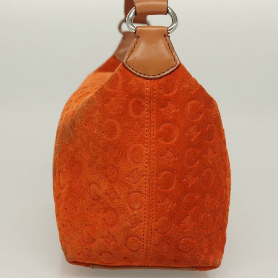 【日本直送】CELINE C Macadam 帆布手提包 絨面革 橙色 銀色 正品 bs27483-2