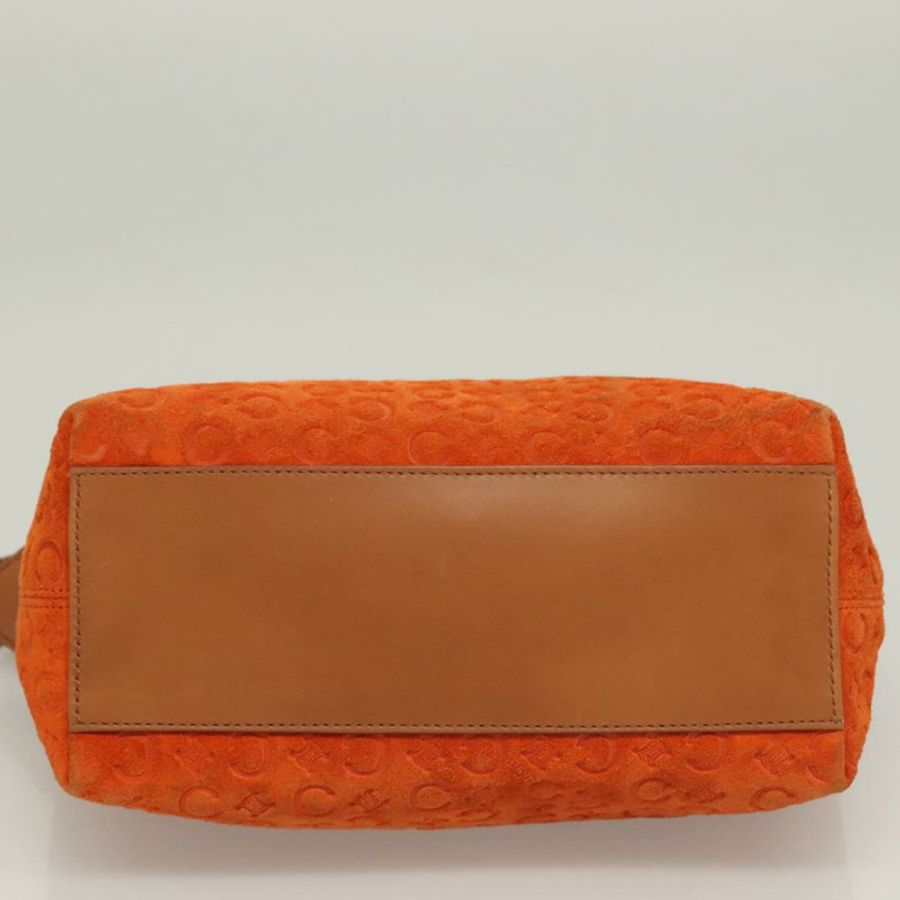 【日本直送】CELINE C Macadam 帆布手提包 絨面革 橙色 銀色 正品 bs27483-4