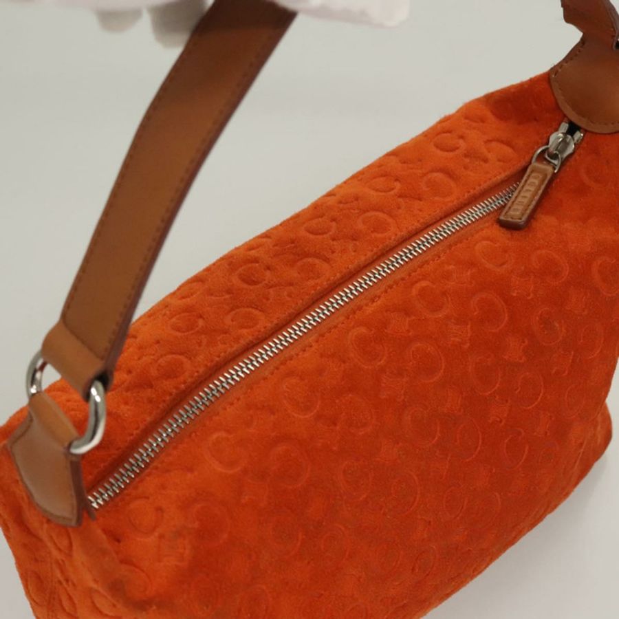 【日本直送】CELINE C Macadam 帆布手提包 絨面革 橙色 銀色 正品 bs27483-5