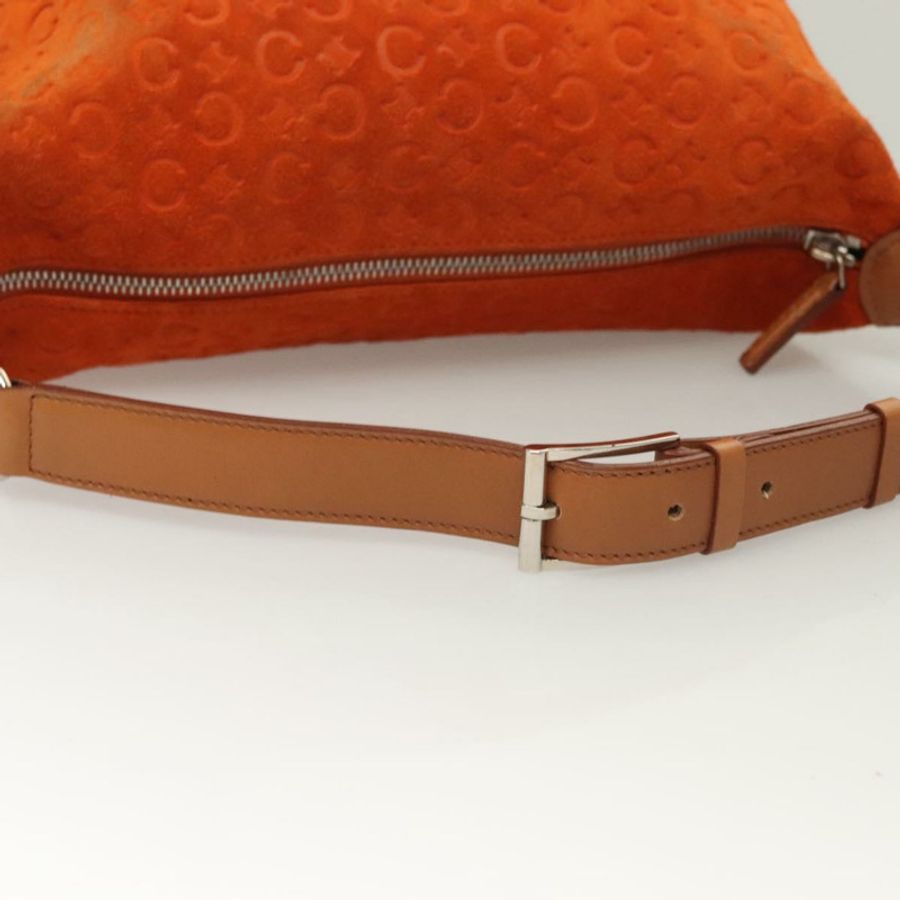 【日本直送】CELINE C Macadam 帆布手提包 絨面革 橙色 銀色 正品 bs27483-6