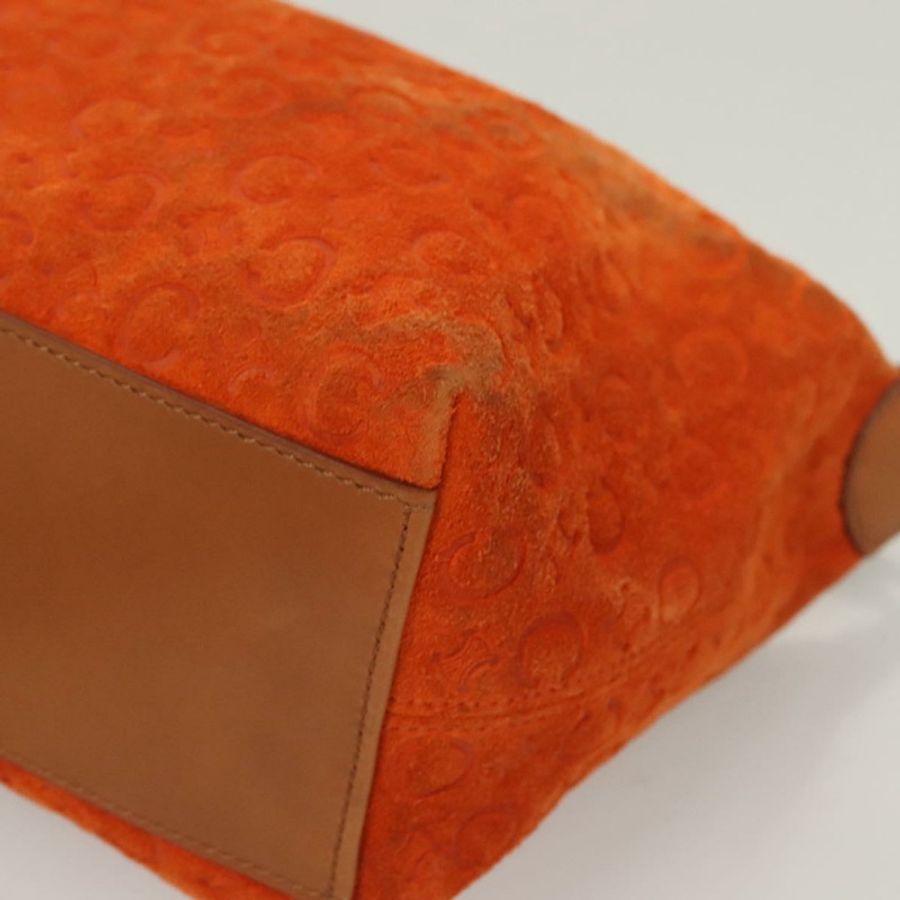 【日本直送】CELINE C Macadam 帆布手提包 絨面革 橙色 銀色 正品 bs27483-13