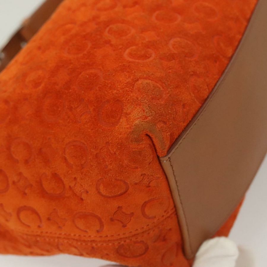 【日本直送】CELINE C Macadam 帆布手提包 絨面革 橙色 銀色 正品 bs27483-14