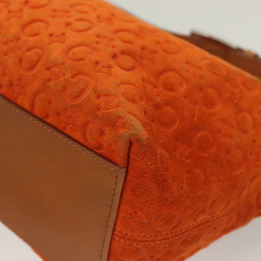 【日本直送】CELINE C Macadam 帆布手提包 絨面革 橙色 銀色 正品 bs27483-15
