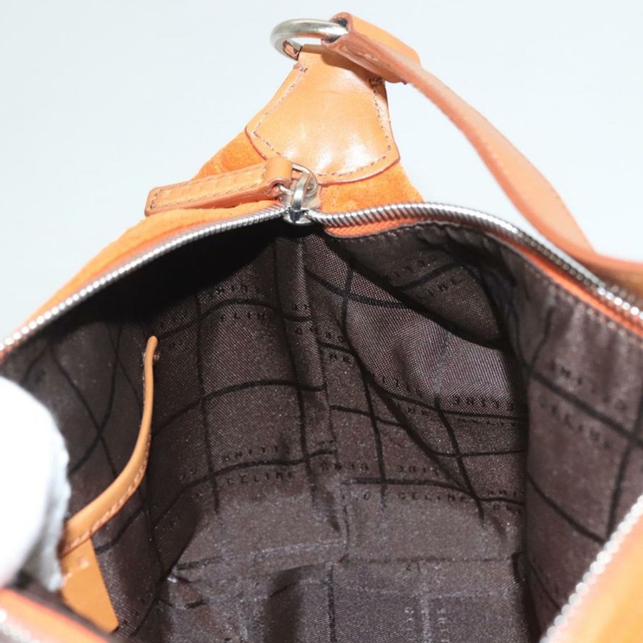 【日本直送】CELINE C Macadam 帆布手提包 絨面革 橙色 銀色 正品 bs27483-17