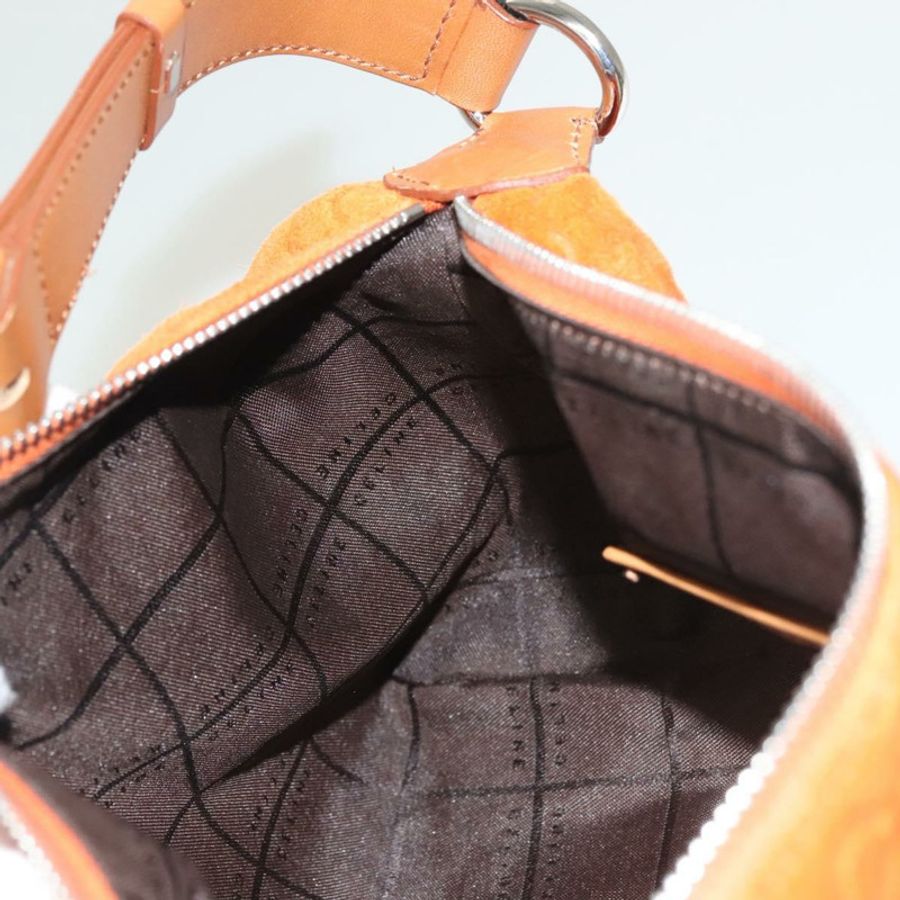 【日本直送】CELINE C Macadam 帆布手提包 絨面革 橙色 銀色 正品 bs27483-18