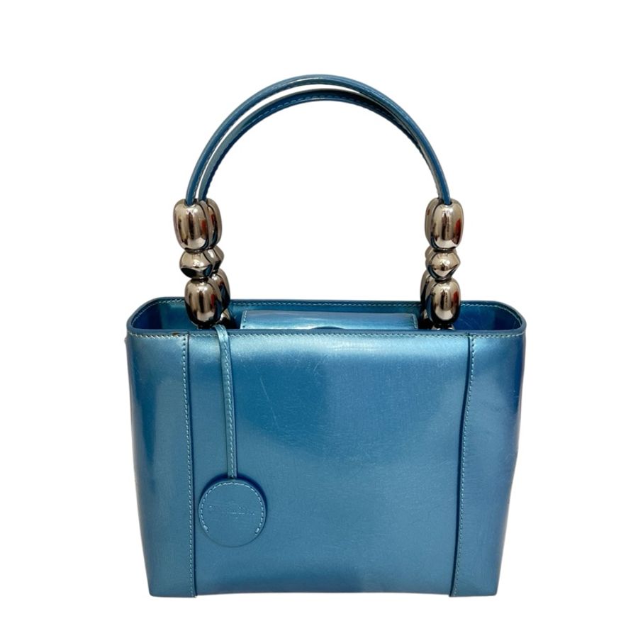 【赫蒂國際精品】Dior 迪奧 漆皮水藍色手提包 vintage-0