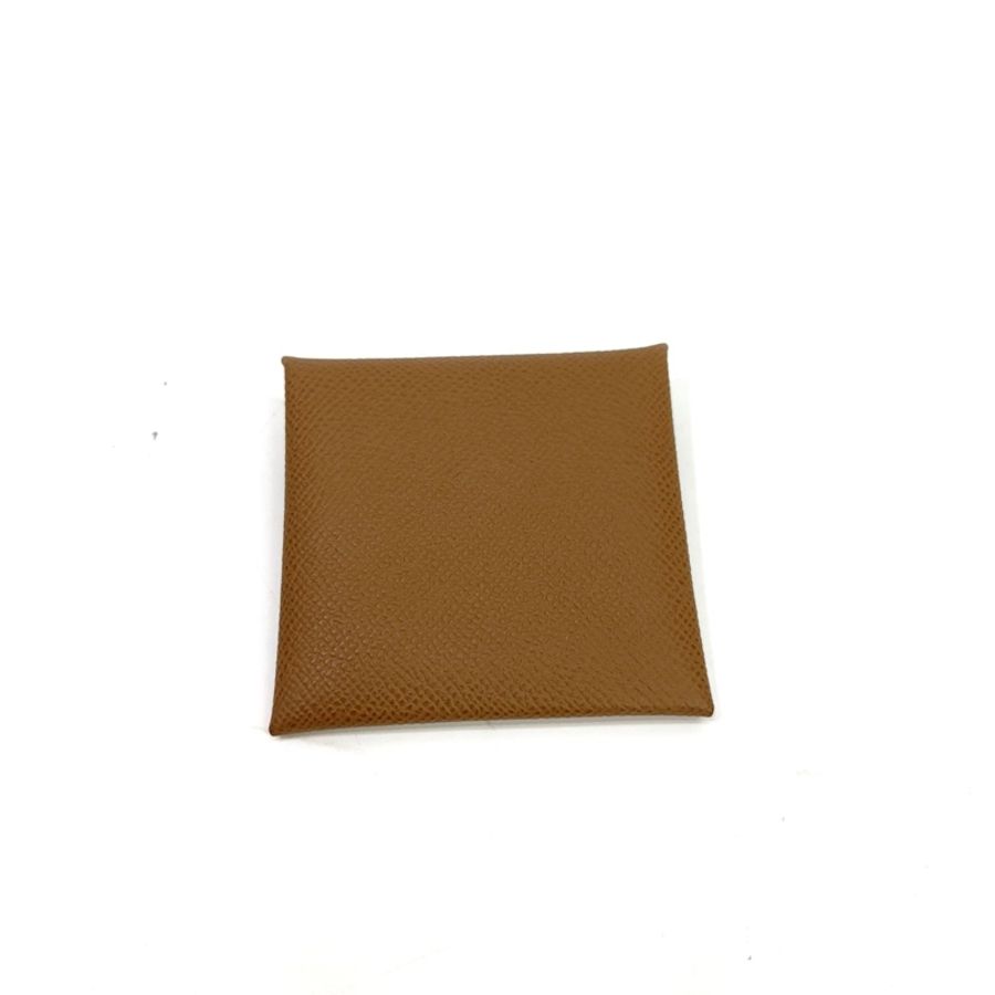 Hermes 栗子色拼薄荷綠Epson Bastia 銀釦零錢包-1