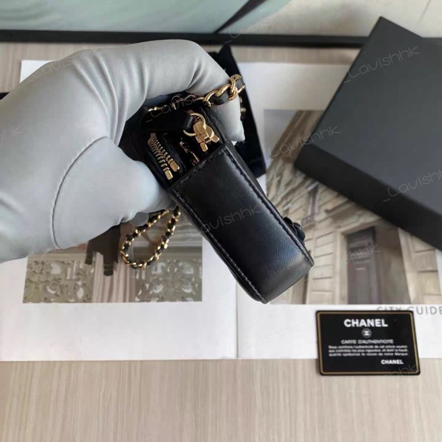 CHANEL 限量 山茶花 黑金雙子woc發財包-4