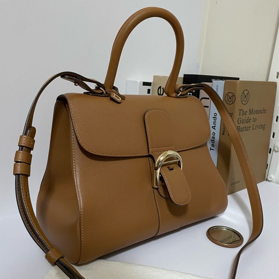 (已售 勿下單) 🔆🔆 Delvaux 得爾沃 Brillant 金棕色 兩用包 二手美品 🔆 🔆-3