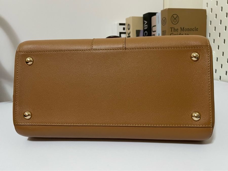 (已售 勿下單) 🔆🔆 Delvaux 得爾沃 Brillant 金棕色 兩用包 二手美品 🔆 🔆-5