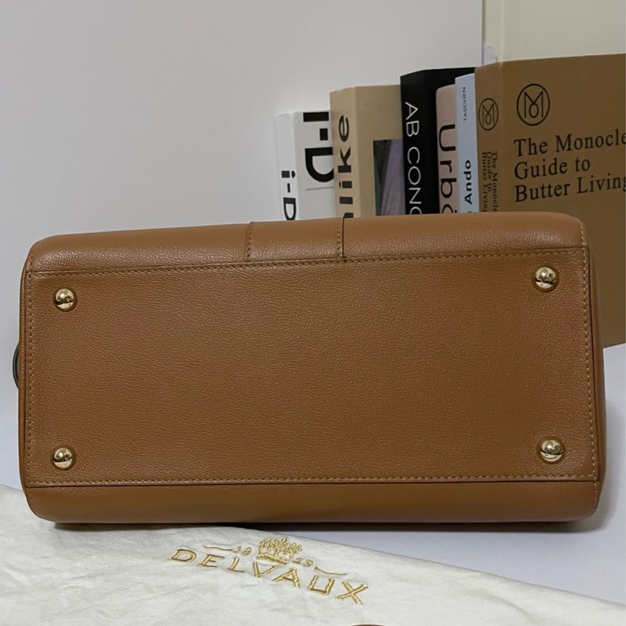 (已售 勿下單) 🔆🔆 Delvaux 得爾沃 Brillant 金棕色 兩用包 二手美品 🔆 🔆-6