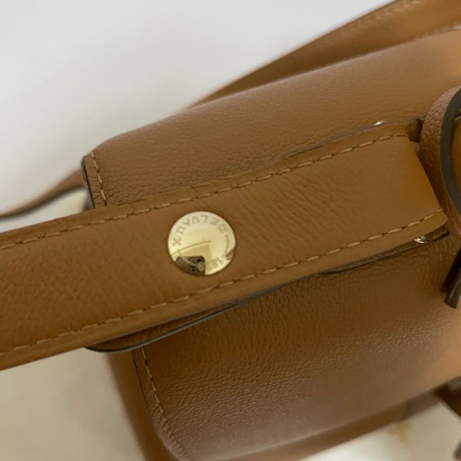 (已售 勿下單) 🔆🔆 Delvaux 得爾沃 Brillant 金棕色 兩用包 二手美品 🔆 🔆-7
