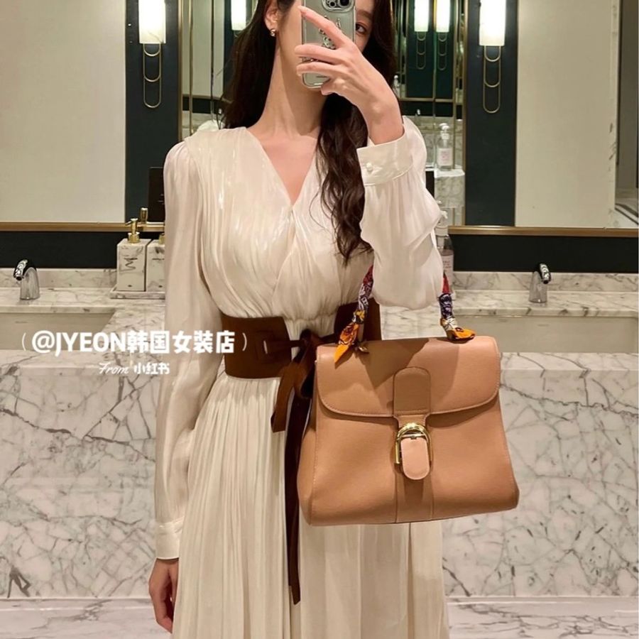 (已售 勿下單) 🔆🔆 Delvaux 得爾沃 Brillant 金棕色 兩用包 二手美品 🔆 🔆-9