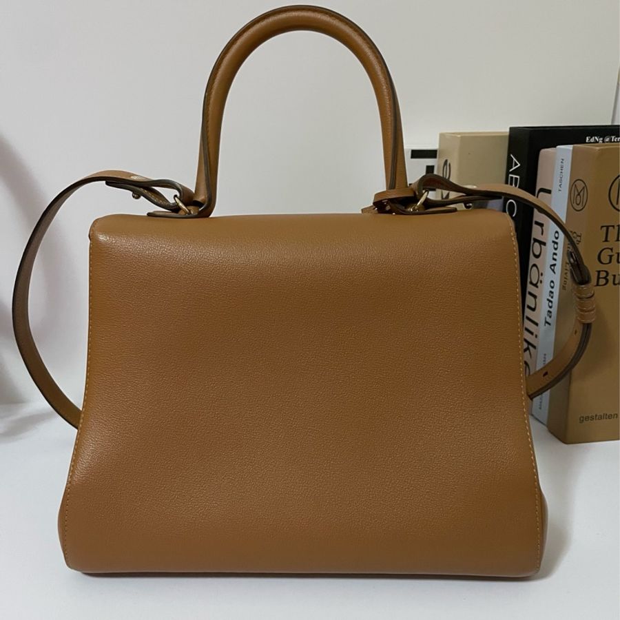 (已售 勿下單) 🔆🔆 Delvaux 得爾沃 Brillant 金棕色 兩用包 二手美品 🔆 🔆-16