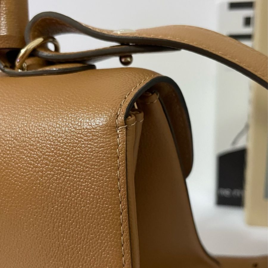 (已售 勿下單) 🔆🔆 Delvaux 得爾沃 Brillant 金棕色 兩用包 二手美品 🔆 🔆-18