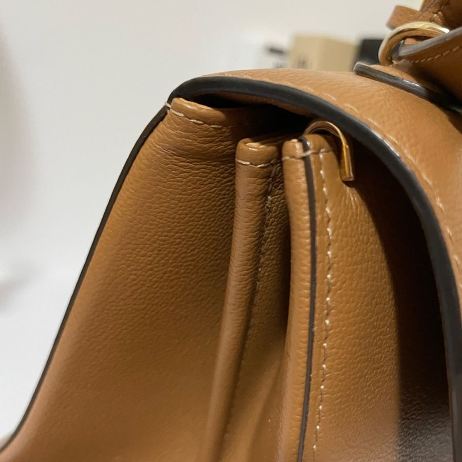(已售 勿下單) 🔆🔆 Delvaux 得爾沃 Brillant 金棕色 兩用包 二手美品 🔆 🔆-23