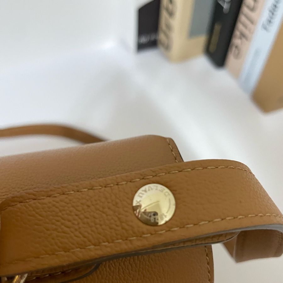 (已售 勿下單) 🔆🔆 Delvaux 得爾沃 Brillant 金棕色 兩用包 二手美品 🔆 🔆-33