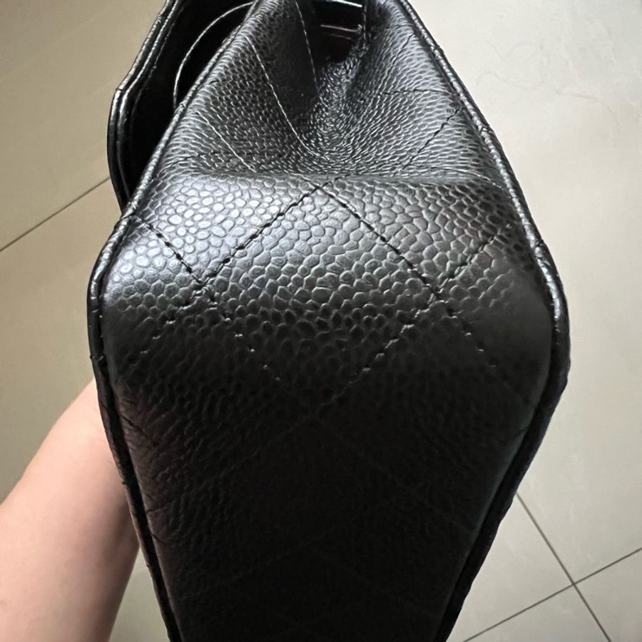 Chanel CF25 經典款/黑色荔枝牛皮/全新-3