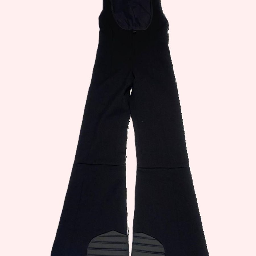 Moncler  Grenoble Tuta Bibs Women's Black Flared Ski Pants 黑色滑雪吊帶褲 S號-0