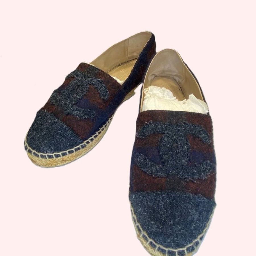 Chanel Cloth espadrilles 鉛筆鞋 38號-0