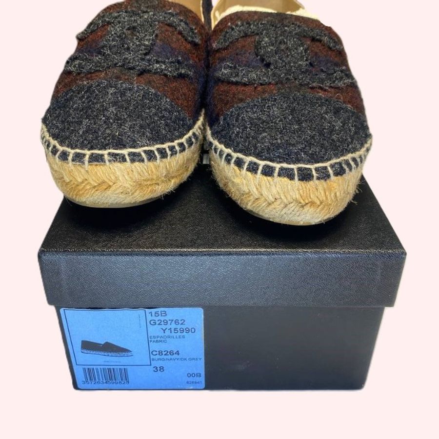 Chanel Cloth espadrilles 鉛筆鞋 38號-2