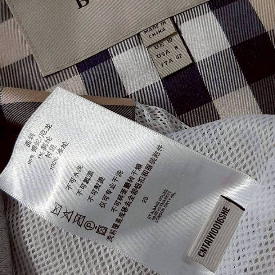 BURBERRY 博柏利 LONDON 戰馬 女米白色中長版薄款防風外套42號-9