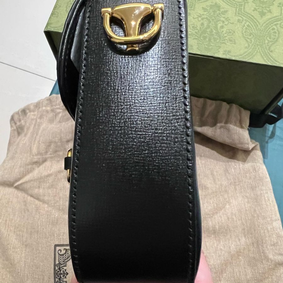 Gucci 1955 全新黑色迷你馬銜包-3