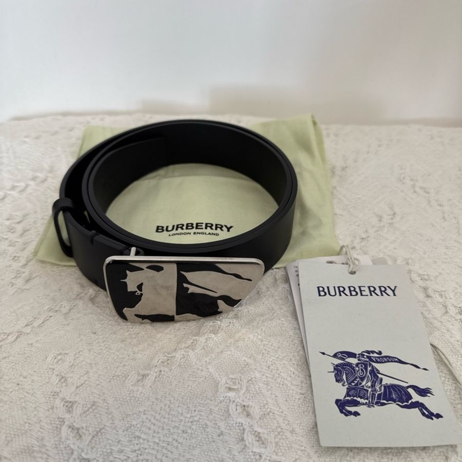 Burberry博柏利 馬術騎士徽標 皮帶 男款 黑色 寬3.5CM-2