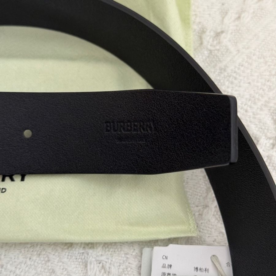 Burberry博柏利 馬術騎士徽標 皮帶 男款 黑色 寬3.5CM-4