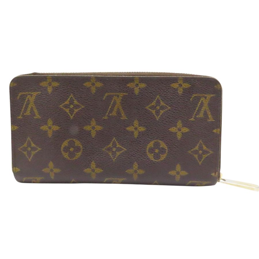 棕色 原花 帆布 Zippy Wallet 拉鍊長夾 M60017-1