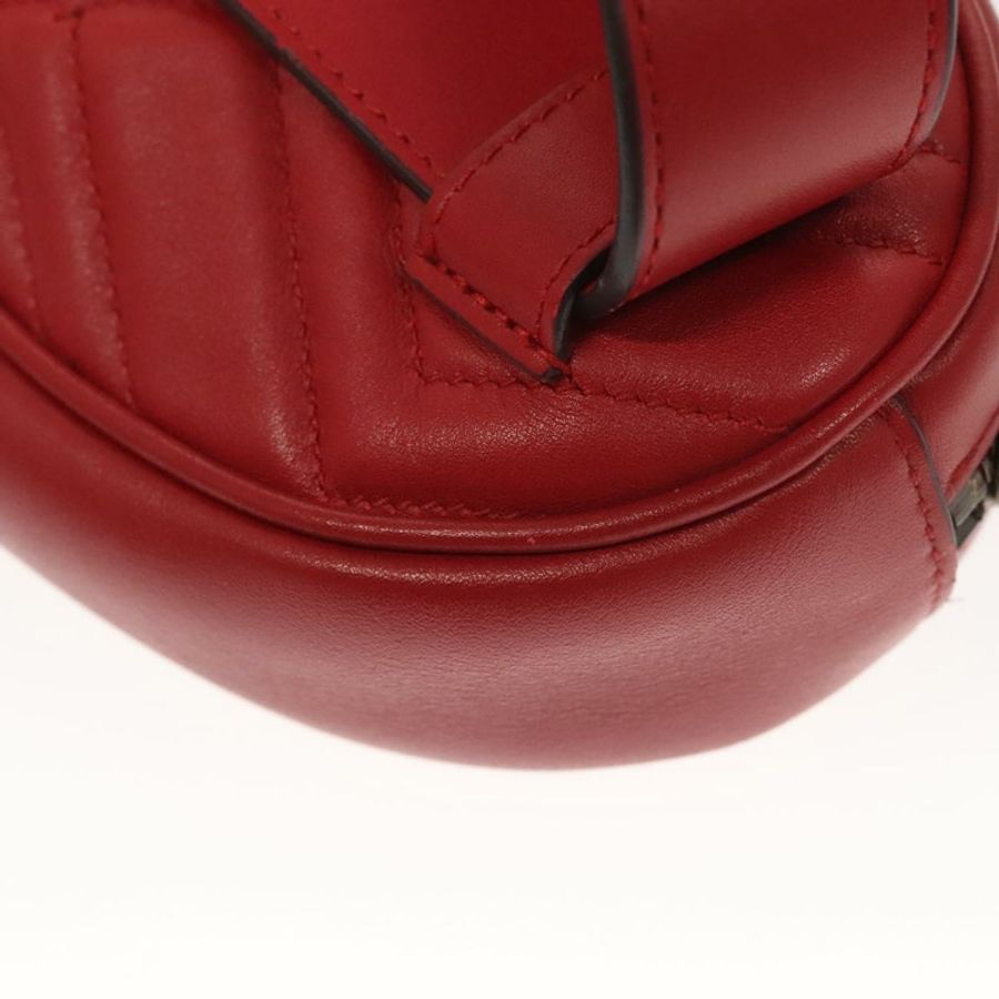 【日本直送】GUCCI GG Marmont 腰包 皮革 紅色 金色 476434 正品 BA3650-9