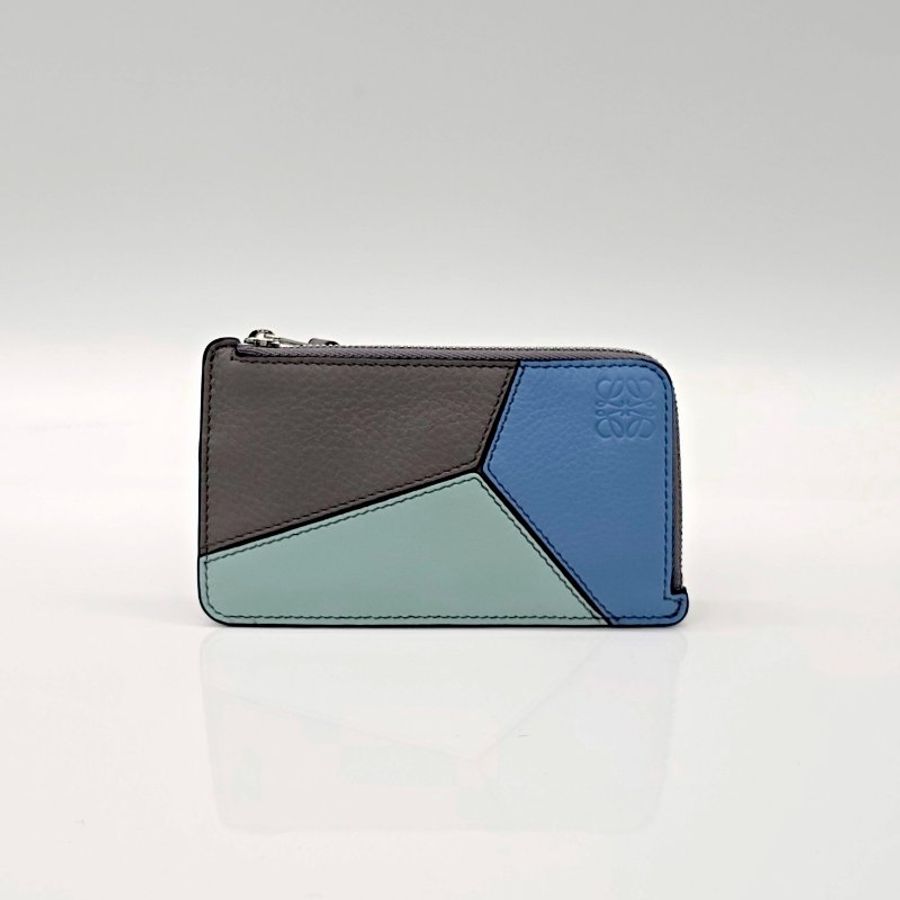 (配件超齊✨) LOEWE 羅威 經典PUZZLE 拼圖小牛皮Anagram 拉鍊 零錢包 卡片夾 鑰匙包-3
