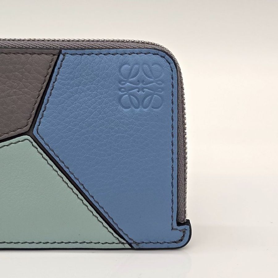 (配件超齊✨) LOEWE 羅威 經典PUZZLE 拼圖小牛皮Anagram 拉鍊 零錢包 卡片夾 鑰匙包-4