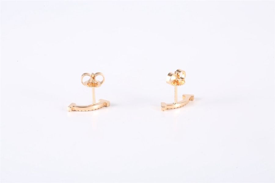TIFFANY&CO(蒂芙尼) Tiffany T 微笑耳環 滿鑽 18K玫瑰金/鑽石 玫瑰金 18K-1