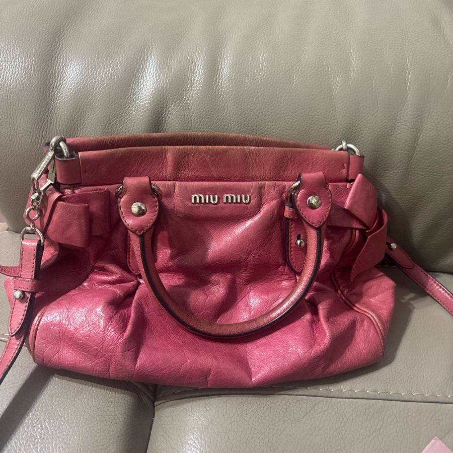 Miu Miu 中古蝴蝶結包 有保卡-0